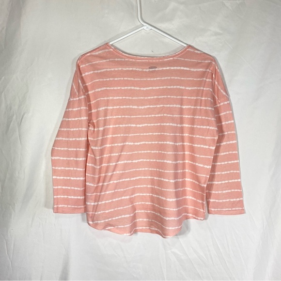 Old Navy Girl’s Pink Striped Softest Tee Long Sleeve Top - Picture 3 of 5